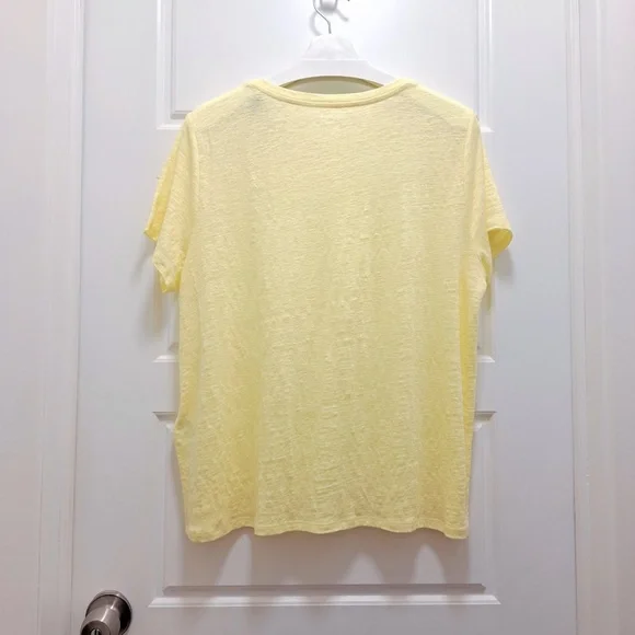 Eileen Fisher Linen Jersey Crew Neck Short Sleeve Tee Shirt Size Large - Picture 5 of 10